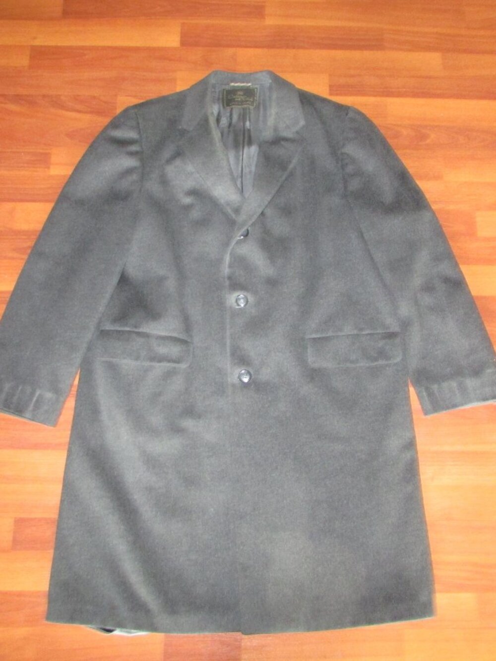 Vintage Grey Wool Cashmere Long Winter Overcoat - Mens